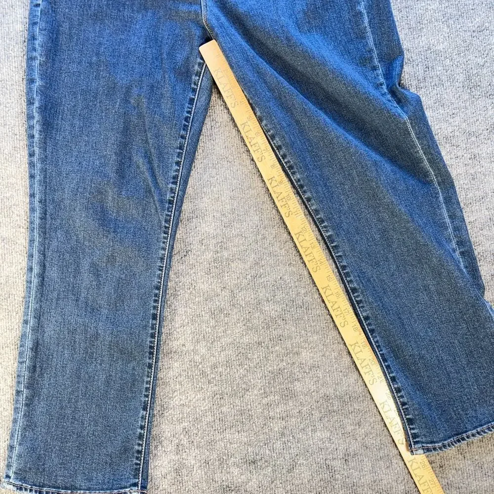 Parker Smith Straight Leg Jeans Womens 32 Blue Stretch Denim Mid Rise - Picture 8 of 9